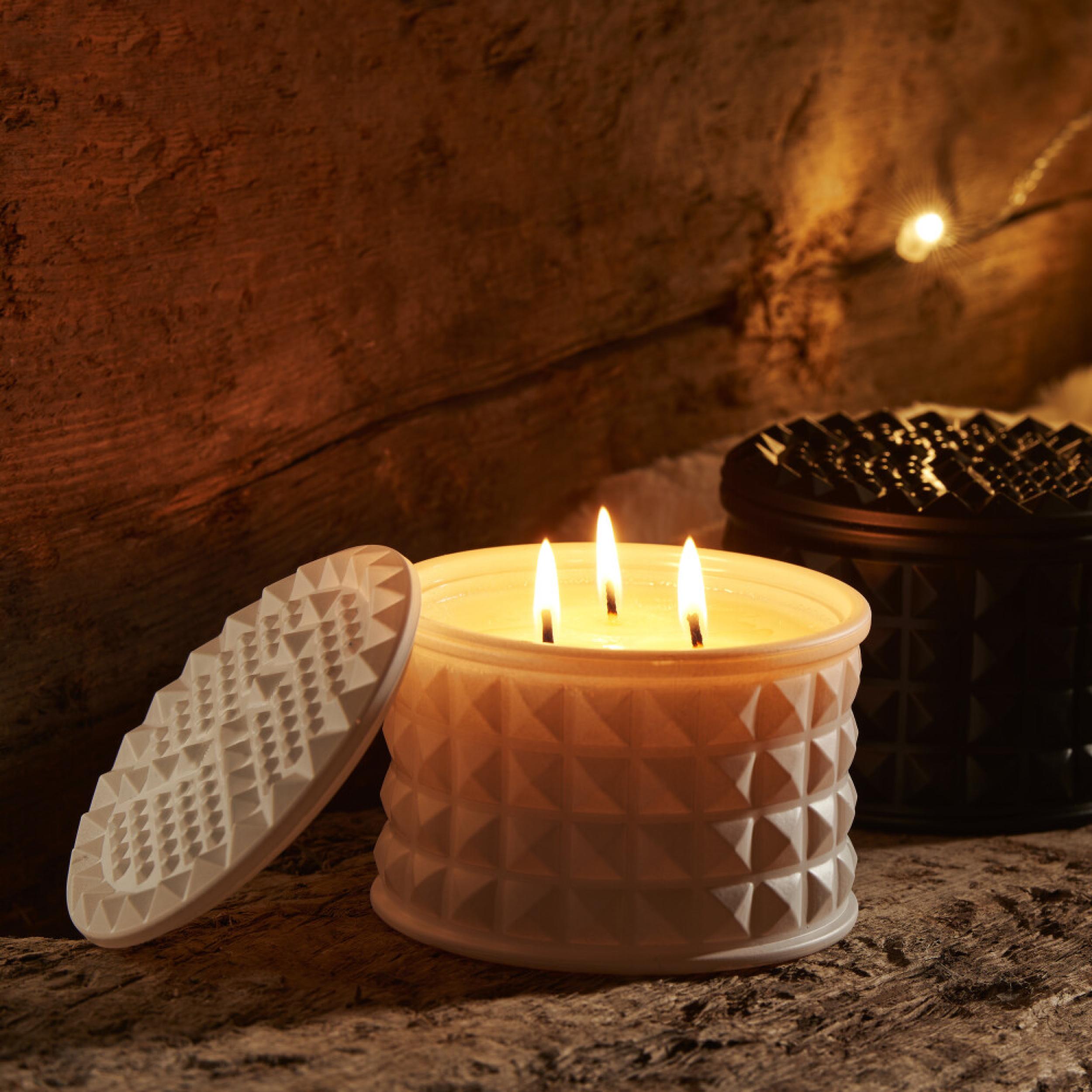 Leona 3 Wick Luxury Soy Candle with Lid 350 gr